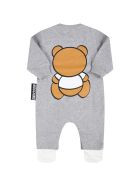 Moschino Grey Babygrow For Baby Kids With Teddy Bear Moschino Grey Babygrow For Baby Kids With Teddy Bear - Grey