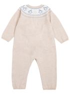 Tartine et Chocolat Beige Wool And Cotton Onesie With Winter Print Tartine et Chocolat Beige Wool And Cotton Onesie With Winter Print - Grey