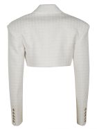Balmain Single-button Cropped Blazer Balmain Single-button Cropped Blazer - White