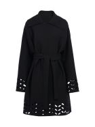 Alaia Maille Chevron Ajouree - Manteau Long Alaia Maille Chevron Ajouree - Manteau Long - Noir