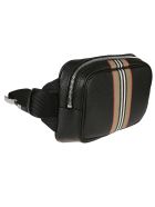 Burberry Zip-around Check Detail Belt Bag Burberry Zip-around Check Detail Belt Bag - Black