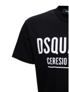 Dsquared2 Cotton T-shirt With Logo Print Dsquared2 Cotton T-shirt With Logo Print - Black