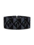 Marine Serre Moon Lozenge Collar In Viscose Blend Marine Serre Moon Lozenge Collar In Viscose Blend - Black