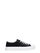 Givenchy City Low Sneakers In Black Canvas Givenchy City Low Sneakers In Black Canvas - black