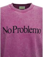 Aries No Problemo Washed Effect Jersey Sweatshirt Aries No Problemo Washed Effect Jersey Sweatshirt - Pink