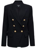 Balmain Double-breasted Blazer In Wool Blend Balmain Double-breasted Blazer In Wool Blend - Black
