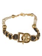 Pearl Embellished Logo Bracelet Dolce & Gabbana Pearl Embellished Logo Bracelet - Oro