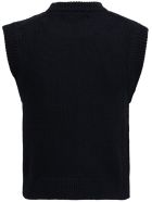 Laneus Black Wool Blend Vest Laneus Black Wool Blend Vest - Black