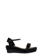 Christian Louboutin Lata 60 Wedges In Black Leather Christian Louboutin Lata 60 Wedges In Black Leather - black