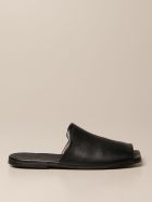 Marsell Flat Sandals Marsèll Spatula Mule In Volonata Leather Marsell Flat Sandals Marsèll Spatula Mule In Volonata Leather - Black