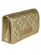 Love Moschino Logo Plaque Quilted Chain Shoulder Bag Love Moschino Logo Plaque Quilted Chain Shoulder Bag - Gold