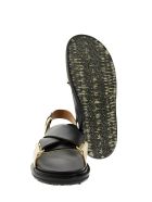 Marni Criss-cross Fussbett Calfskin Sandal Marni Criss-cross Fussbett Calfskin Sandal - Black/white