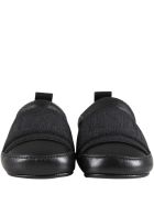 Balmain Black Sneakers For Babykids With White Logo Balmain Black Sneakers For Babykids With White Logo - Black