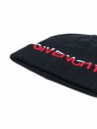 Kids Black Beanie With Inlaid Two-tone Logo Givenchy Kids Black Beanie With Inlaid Two-tone Logo