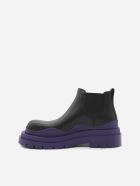 Bottega Veneta Tire Leather Ankle Boots Bottega Veneta Tire Leather Ankle Boots - Black