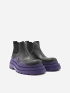 Bottega Veneta Tire Leather Ankle Boots Bottega Veneta Tire Leather Ankle Boots - Black