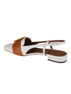 L'Autre Chose Slingback Buckle Applique Sandals L'Autre Chose Slingback Buckle Applique Sandals - White/Rust/Ocra