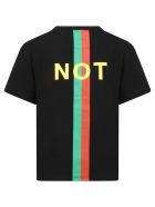 Gucci Black T-shirt For Kids With Web Detail Gucci Black T-shirt For Kids With Web Detail - (black/mc)