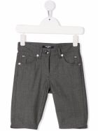 Kids Bermuda In Grey Virgin Wool Balmain Kids Bermuda In Grey Virgin Wool