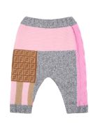 Fendi Multicolor Trouser For Baby Girl With Double Ff Fendi Multicolor Trouser For Baby Girl With Double Ff - Multicolor