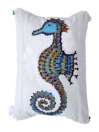 Acrylic Hand Painted Outdoor Cushion 40x40 cm Le Botteghe su Gologone Acrylic Hand Painted Outdoor Cushion 40x40 cm - Blue Fantasy