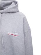 Balenciaga Grey Cotton Hoodie With Logo Balenciaga Grey Cotton Hoodie With Logo - Grey