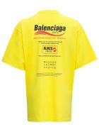 Balenciaga Yellow Cotton T-shirt With Boxy Print Balenciaga Yellow Cotton T-shirt With Boxy Print - Yellow
