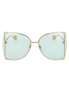 Gg0252s Sunglasses Gucci Gg0252s Sunglasses - 012 GOLD GOLD GREEN