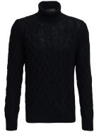 Tagliatore Woven Black Wool Sweater Tagliatore Woven Black Wool Sweater - Black