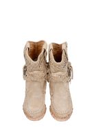 El Vaquero Yara Ankel Boots Inside Wedge In Beige Suede El Vaquero Yara Ankel Boots Inside Wedge In Beige Suede - beige