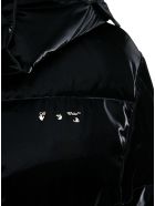 Off-White Black Velvety Fabric Down Jacket With Logo Off-White Black Velvety Fabric Down Jacket With Logo - Black