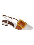 L'Autre Chose Slingback Buckle Applique Sandals L'Autre Chose Slingback Buckle Applique Sandals - White/Rust/Ocra