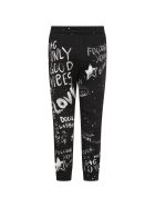 Dolce & Gabbana Black Sweatpants For Babykids With Graffiti Syle Print Dolce & Gabbana Black Sweatpants For Babykids With Graffiti Syle Print - Black