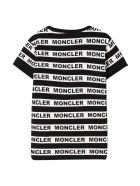 Moncler Black And White T-shirt With Logo Bands Moncler Black And White T-shirt With Logo Bands - Nero.