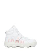 Dsquared2 High Top White Leather Sneakers With Logo Dsquared2 High Top White Leather Sneakers With Logo - White