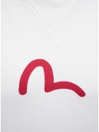 Evisu White Cotton Hoodie With Logo Print Evisu White Cotton Hoodie With Logo Print - White