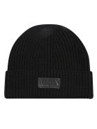 Vltn Logo Patched Knit Beanie Valentino Garavani Vltn Logo Patched Knit Beanie - Black