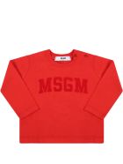 MSGM Red T-shirt For Baby Kids With Logo MSGM Red T-shirt For Baby Kids With Logo - Red