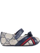 Gucci Beige Ballet-flats For Baby Girl With Logo Gucci Beige Ballet-flats For Baby Girl With Logo - Blue