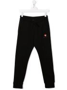 Kids Black Joggers With Logo And Maple Leaf Dsquared2 Kids Black Joggers With Logo And Maple Leaf