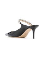 Jimmy Choo Black Patent Leather Mules With Crystal Strap Jimmy Choo Black Patent Leather Mules With Crystal Strap - Black