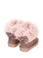 Monnalisa Pink Glitter Boots With Back Bow Detail Monnalisa Pink Glitter Boots With Back Bow Detail - Pink