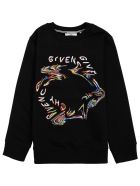 Givenchy Black Cotton Sweatshirt With Print Givenchy Black Cotton Sweatshirt With Print - Black
