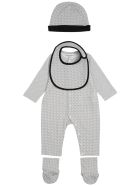 Emporio Armani Jumpsuit, Hat, Socks And Bib Cotton Suit Emporio Armani Jumpsuit, Hat, Socks And Bib Cotton Suit - Grey