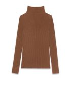 Saint Laurent Sweater In Wool Blend Cashmere - CAMEL