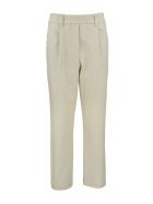 Baggy Trousers In Stretch Cotton Interlock Couture Brunello Cucinelli Baggy Trousers In Stretch Cotton Interlock Couture