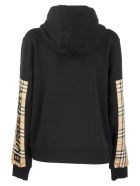 Burberry Aubree - Oversized Cotton Hooded Sweatshirt With Vintage Check Inserts Burberry Aubree - Oversized Cotton Hooded Sweatshirt With Vintage Check Inserts - Black