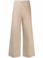 Merci Wide Leg Beige Cotton Trousers Merci Wide Leg Beige Cotton Trousers - Beige