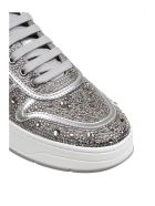 Jimmy Choo Hawaii Sneakers In Satin With Crystals Jimmy Choo Hawaii Sneakers In Satin With Crystals - Silver