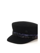 Abby Felt And Sequins Beret Maison Michel Abby Felt And Sequins Beret - Nero